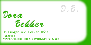 dora bekker business card
