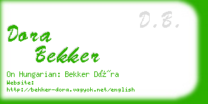 dora bekker business card